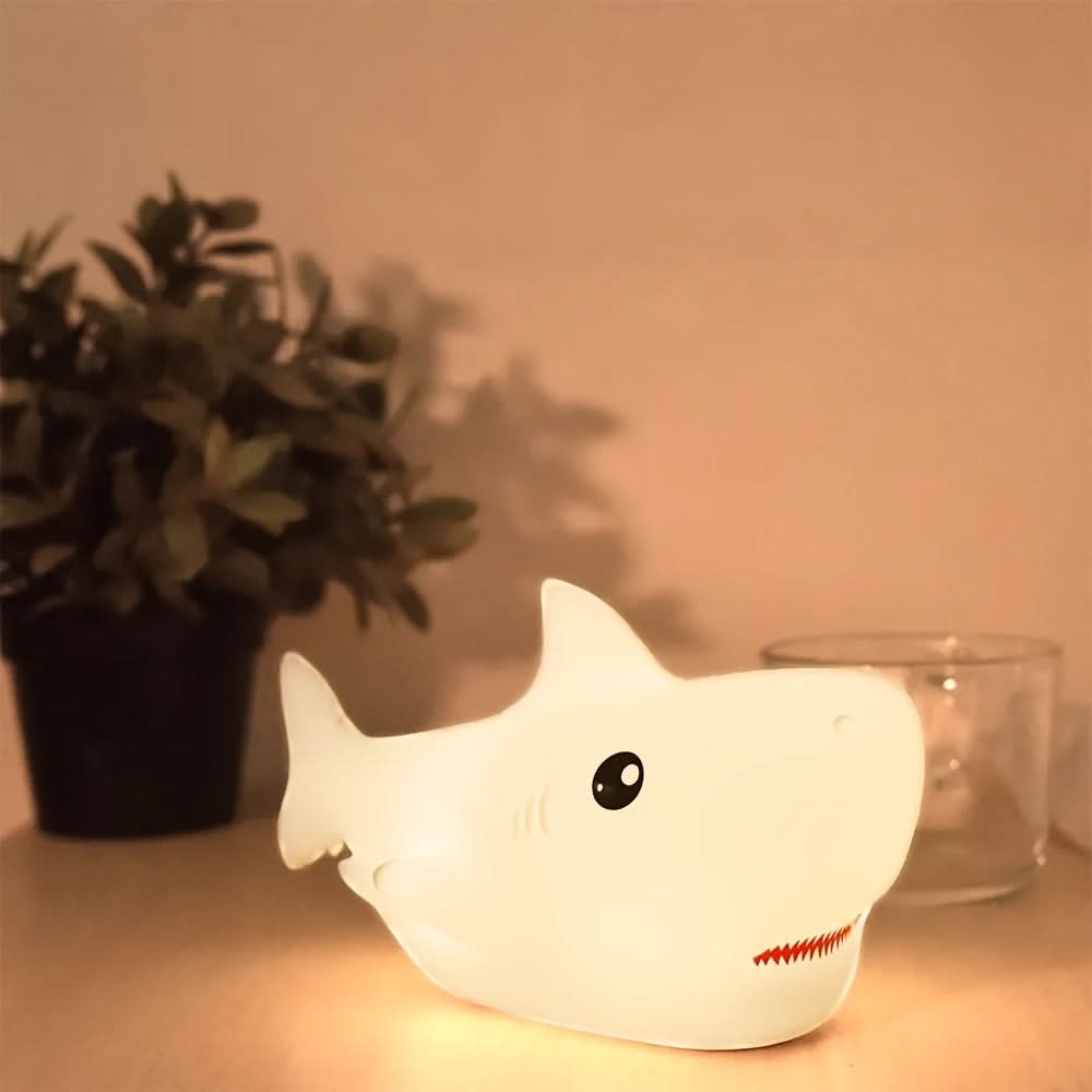 USB Rechargeable Shark Night Light, Color-Changing