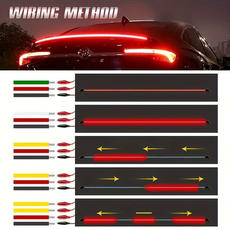 LED Carbon Fiber Spoiler Light Strip – 12V Flowing Ambient Tail Light