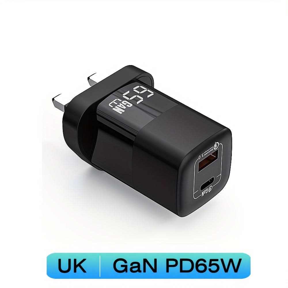 65W GaN USB-C PD Charger - Fast Charging for Laptop, iPhone, MacBook