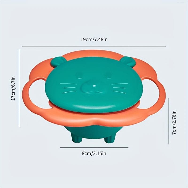 360-degree Rotating Gyroscope Bowl, Lion Bowl, Balance Bowl, Non-slip Eating Bowl