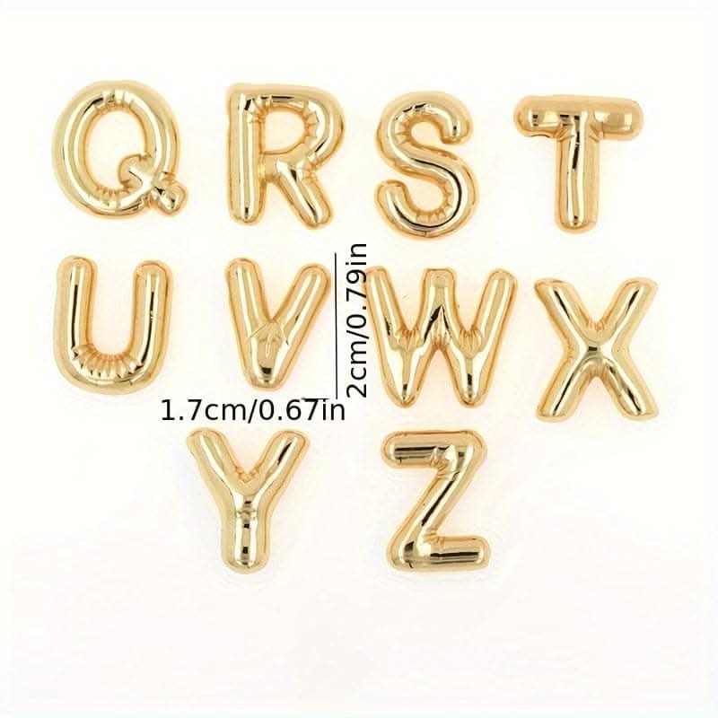 Chunky Golden Alphabet Balloon Pendant Necklace – Stainless Steel