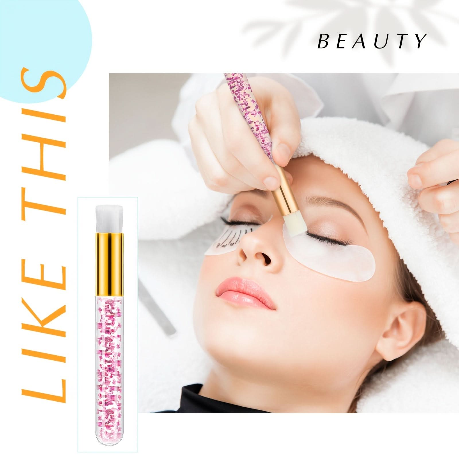 80pcs Lash Shampoo Brushes with Container – Pink Eyelash Cleaning Brushes