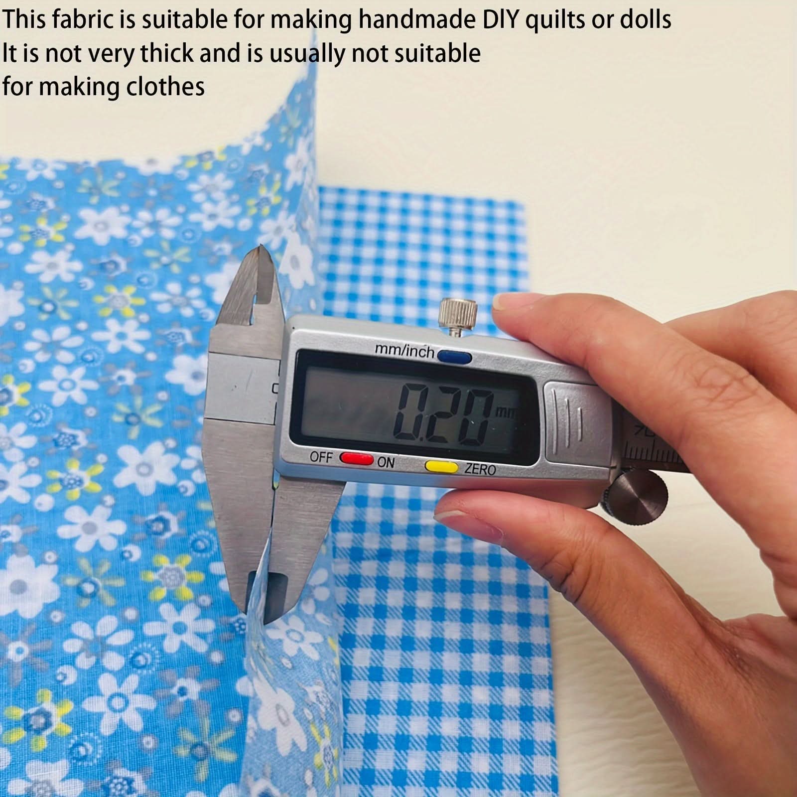 7-Piece Premium Blue Cotton Fabric Bundle