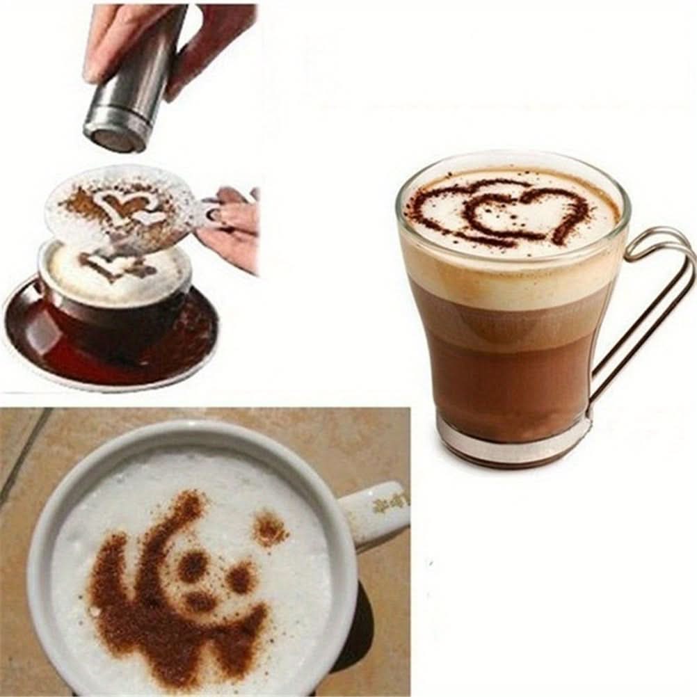 16pcs Cappuccino Stencils – Plastic Coffee Froth Art Templates