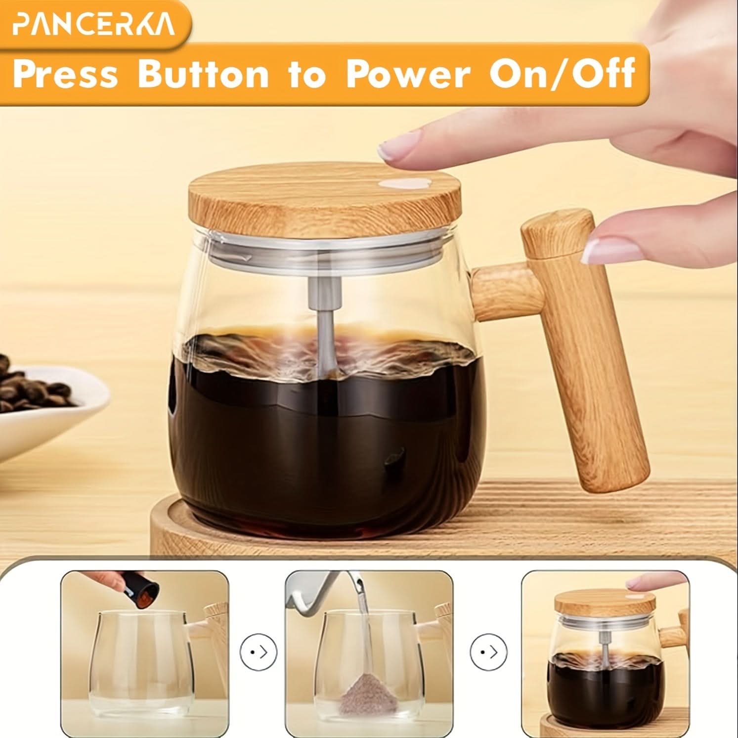 400ml Electric Self-Stirring Mug – Automatic Mixing Glass Cup