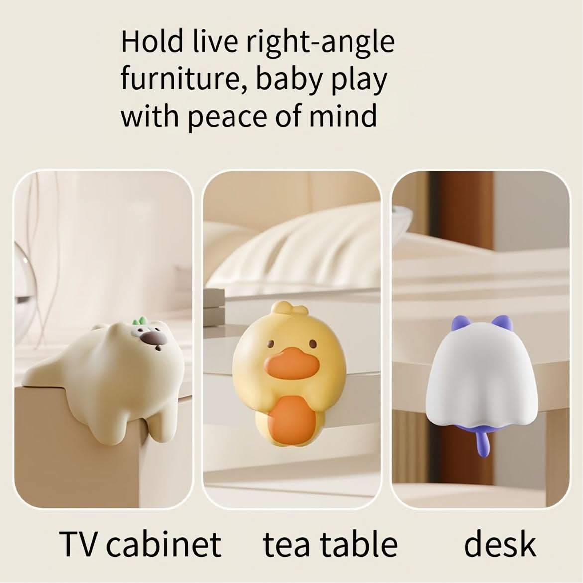 4-Pack Cartoon Corner Protectors - PVC Soft Bumper Safety Guards for Table Edges
