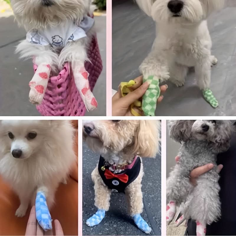 4-Pack Self-Adhesive Dog Paw Protectors – Comfortable Paw Bandages for Walking