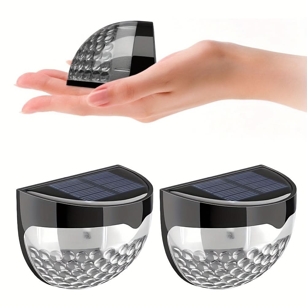 Solar LED Fence Lights Waterproof Outdoor Wall Lamps - 4-pieces