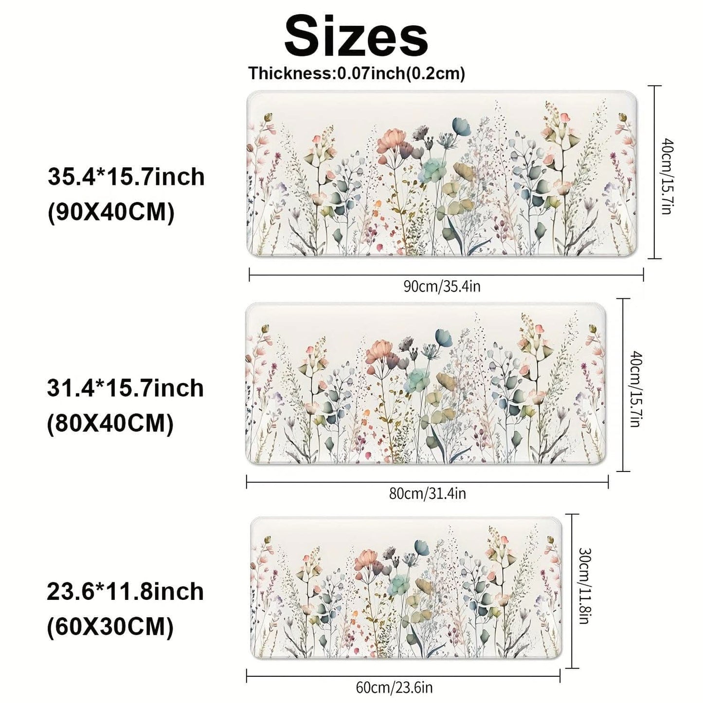 Floral Large Mouse Pad - Extended Desk Mat