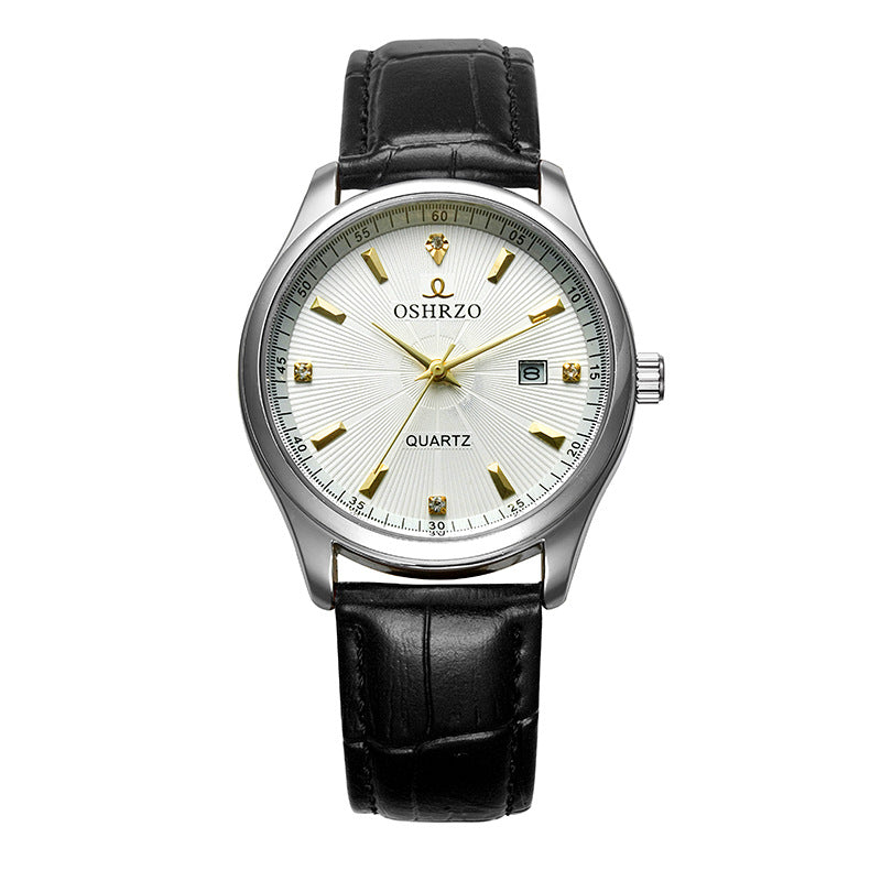 OSHRZO Men's Quartz Watch – Retro Leather Strap Timepiece with Calendar