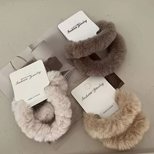 6PCS Plush Hair Ties Set for Women