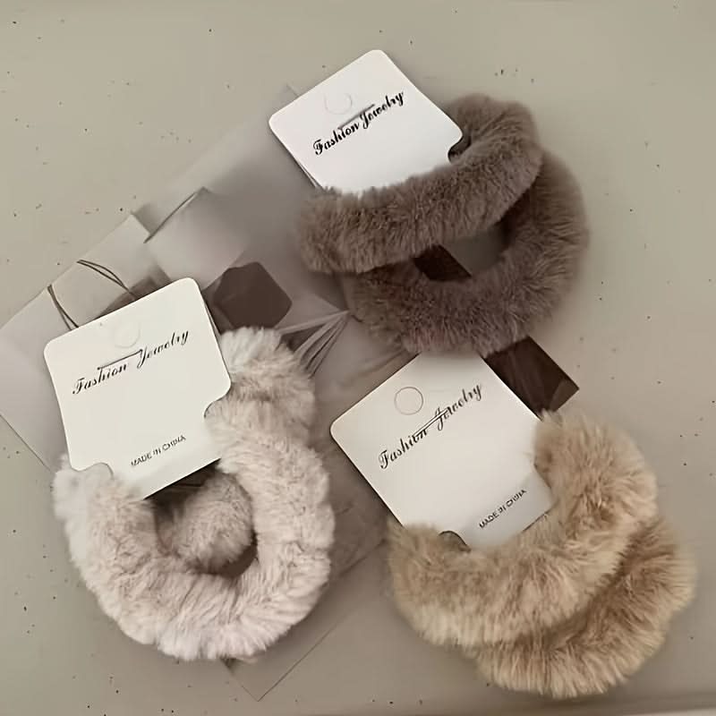 6PCS Plush Hair Ties Set for Women
