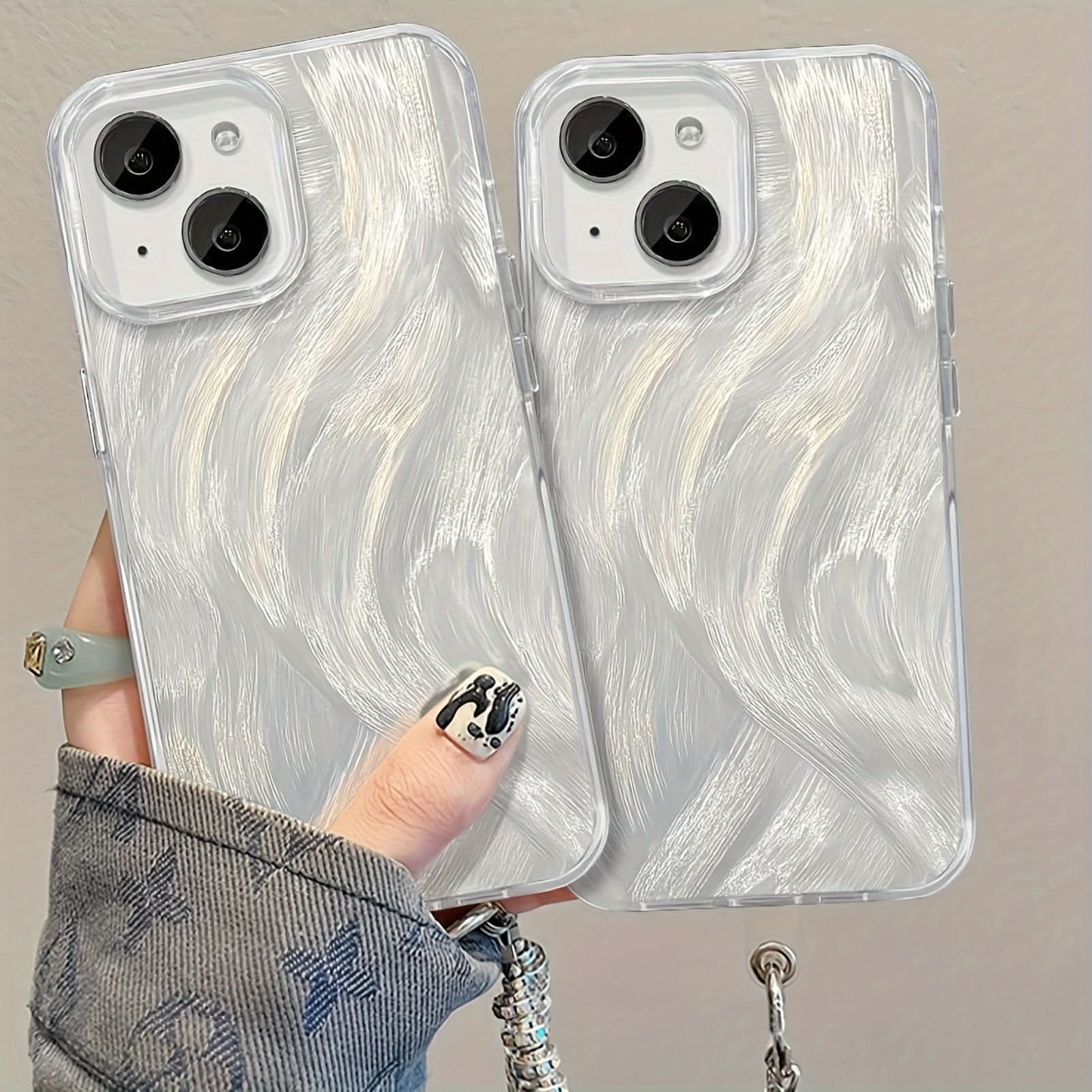 Luxury Pearl Beaded iPhone 16/15 Case with Lanyard