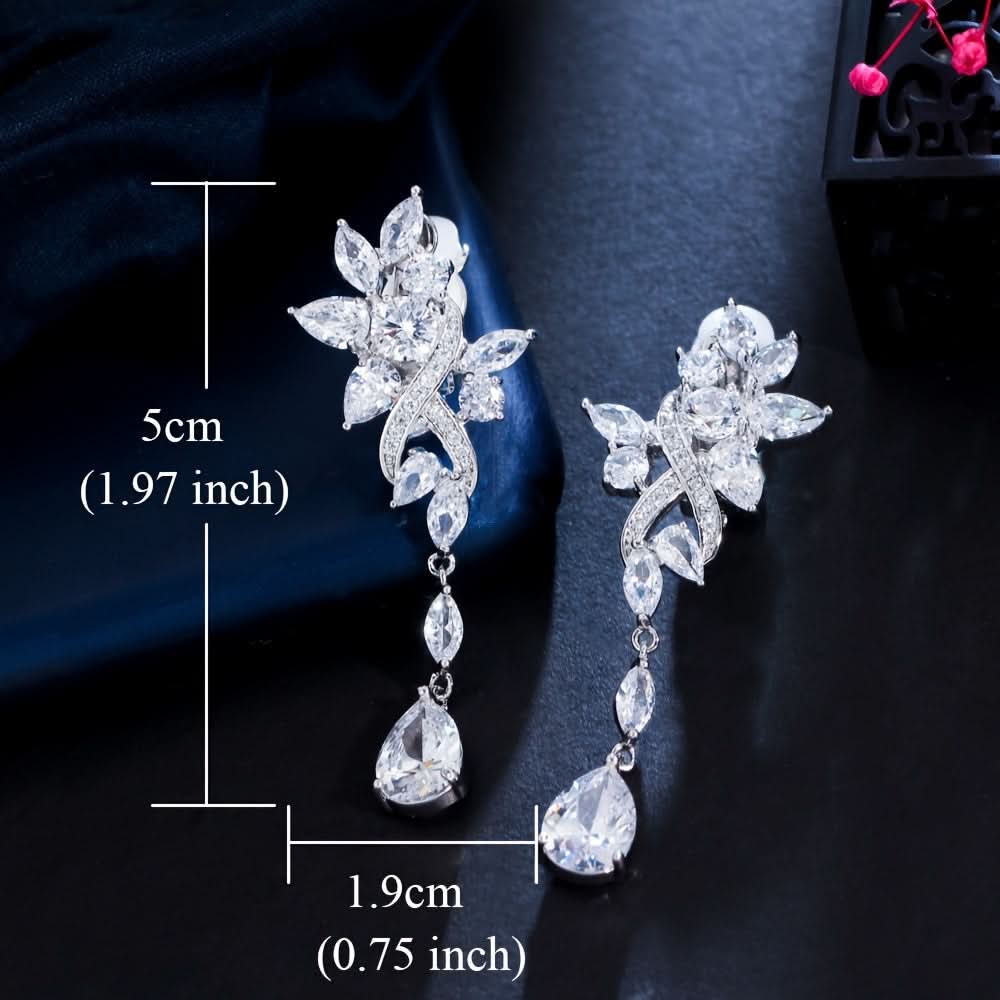Sparkling Flower Clip-On Earrings for Women