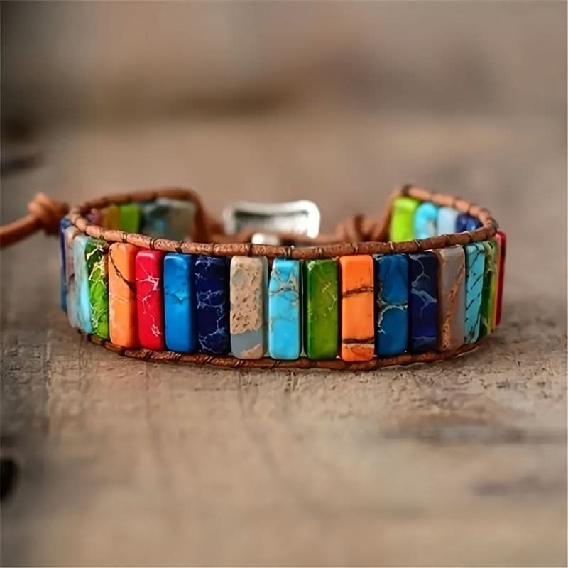 Men's Bohemian Woven Bracelet with Turquoise Stone