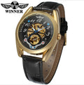 T-Winner Men’s Hollow Mechanical Watch – Business Leather Strap Automatic Timepiece