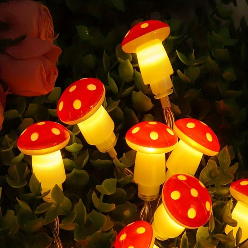 9.84ft Mushroom LED Fairy Lights, Battery Powered