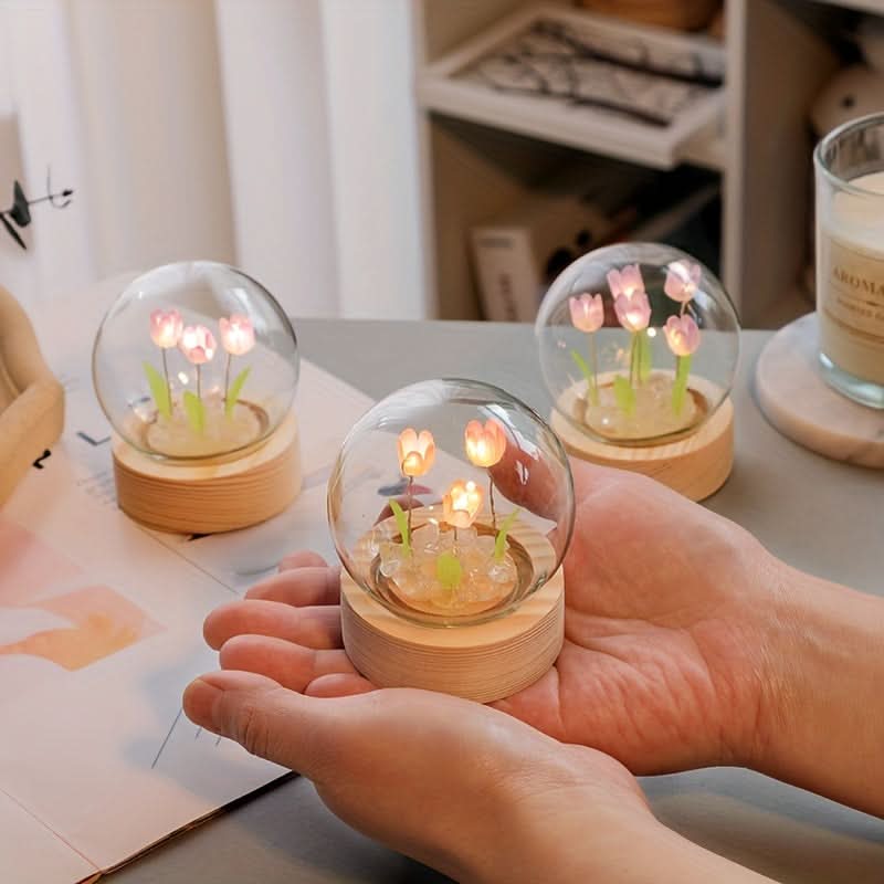 Mini Tulip Night Light – Handcrafted Floral Table Lamp