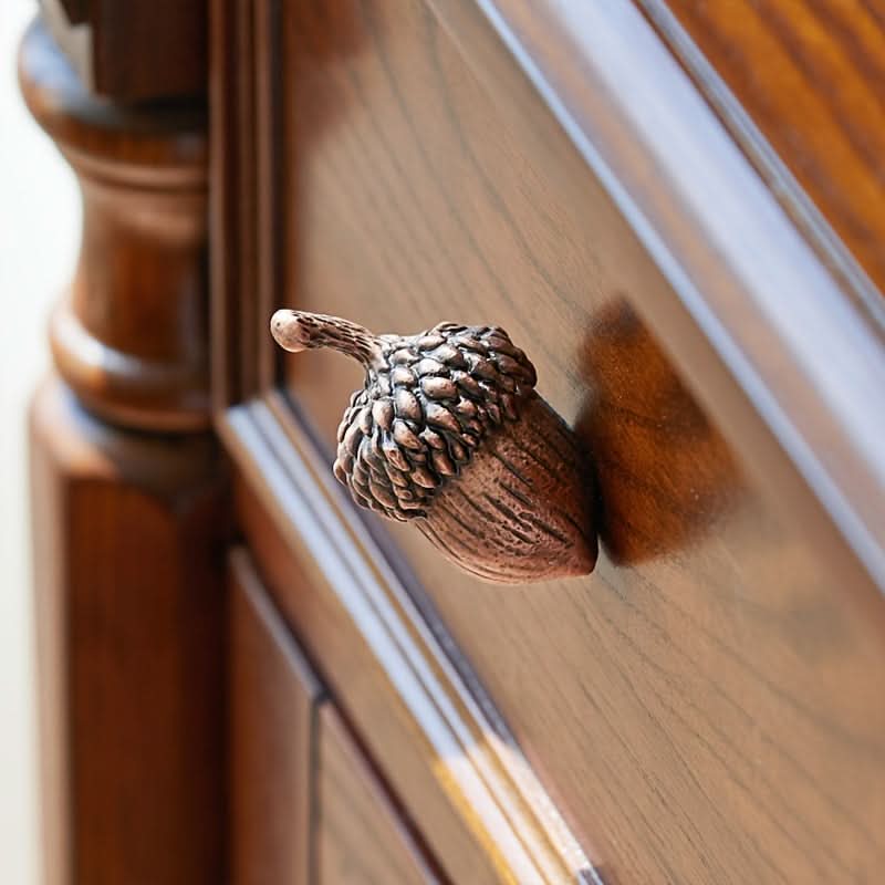 Antique Bronze Drop Cabinet Handle - Vintage Metal Pull