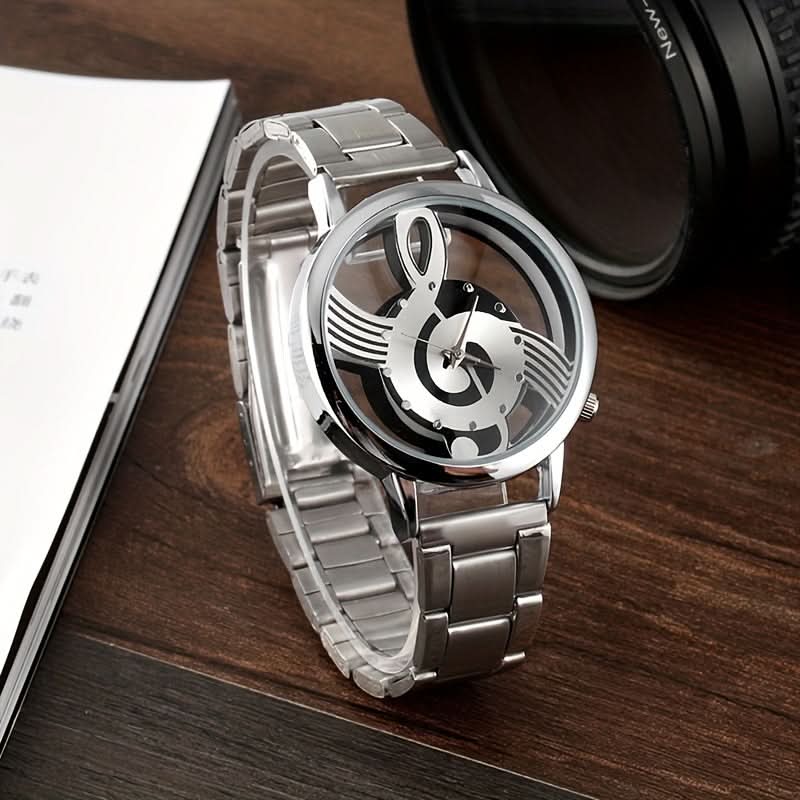 Men's Skeleton Quartz Watch – Stainless Steel Business Style with Transparent Case