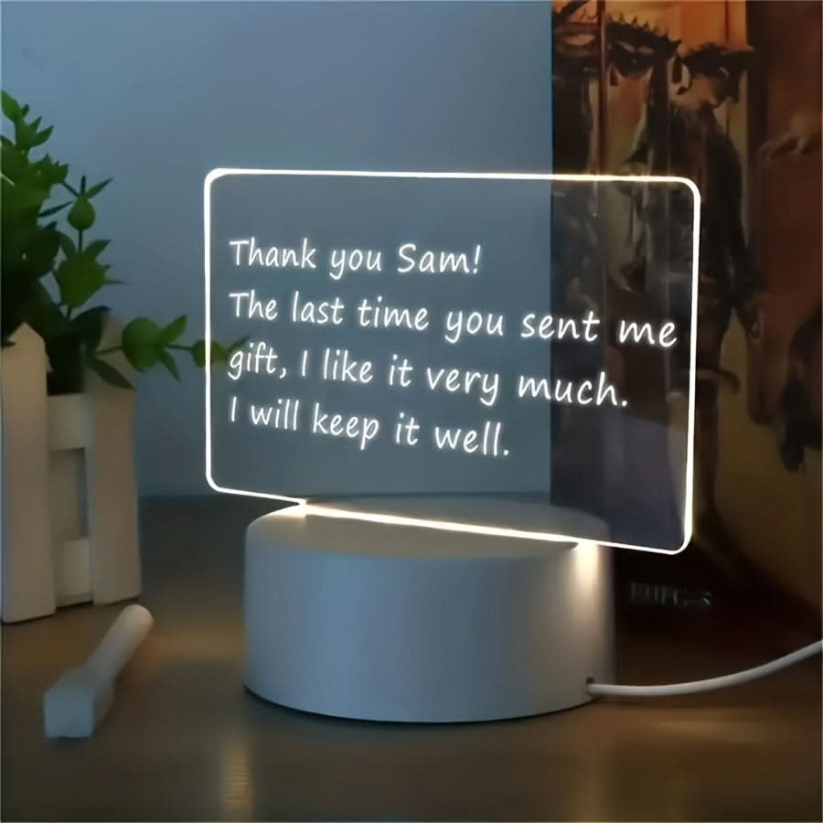 USB Powered LED Night Light with Warm Glow & White Base