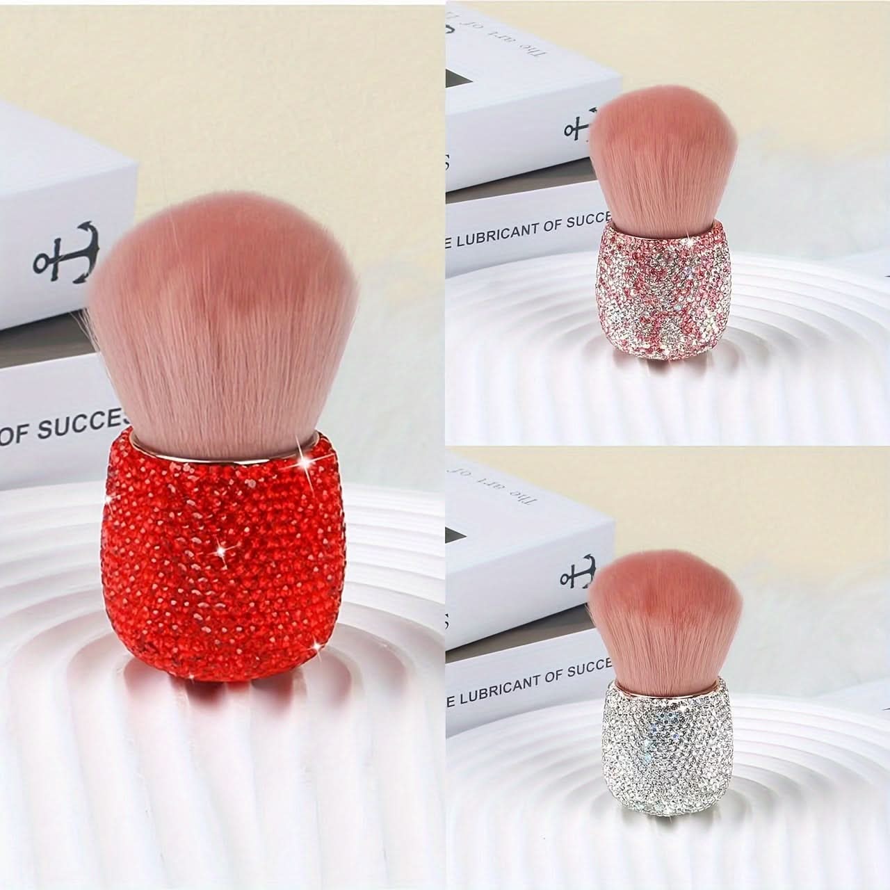 3-Piece Sparkling Powder Brush Set – Mushroom-Shaped Heads