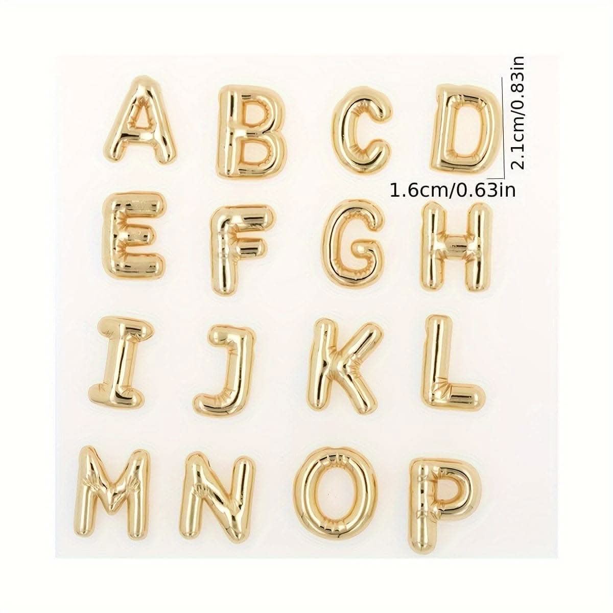 Chunky Golden Alphabet Balloon Pendant Necklace – Stainless Steel