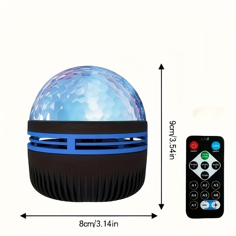 USB Galaxy Projector – Starry Sky & Ocean Wave Night Light, 7 Color Patterns