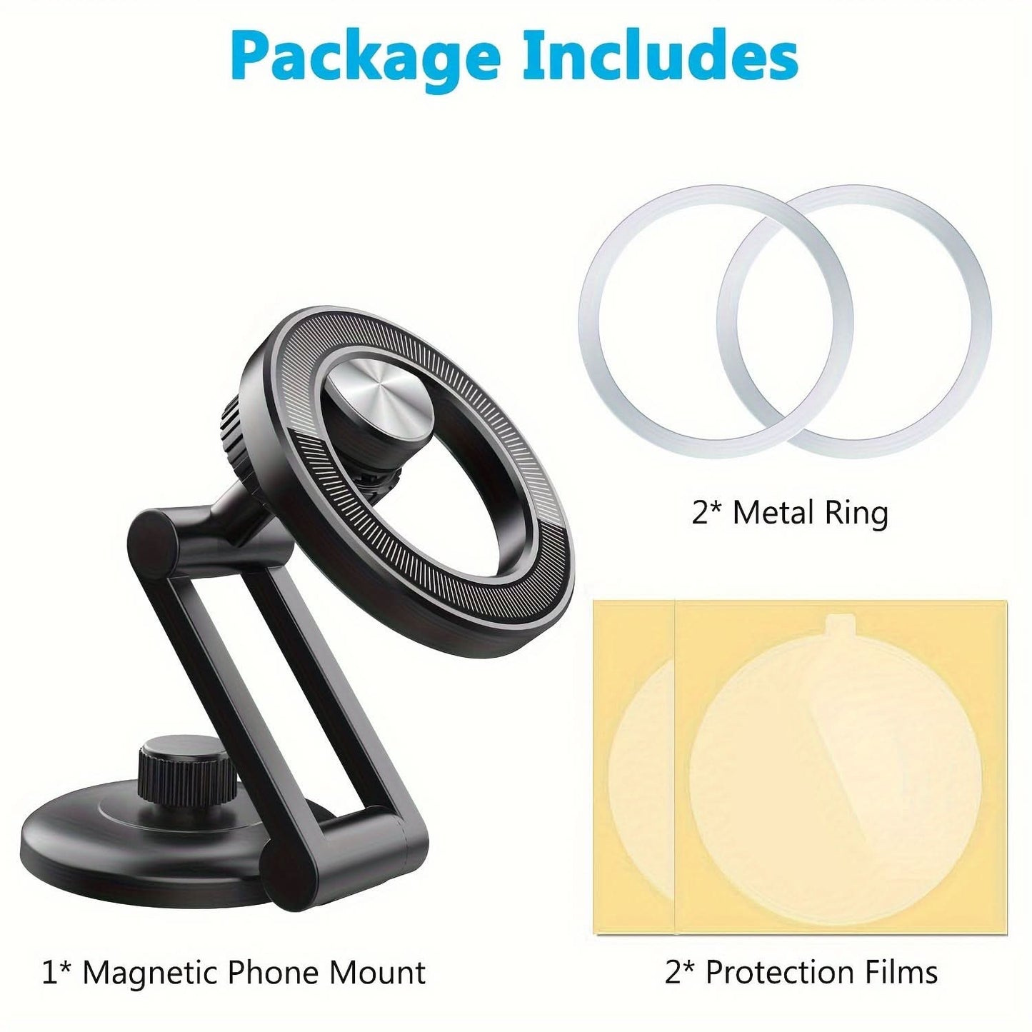 360° Rotating Car Phone Stand – Foldable Magnetic Dashboard Mount