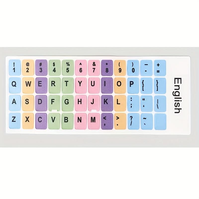 Vibrant Keyboard Sticker Set – Colorful, Removable Decals