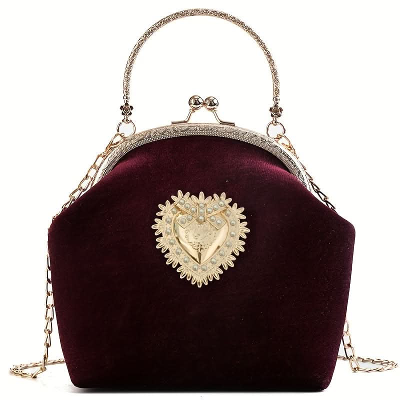 Elegant Velvet Buckle Clutch – Removable Strap