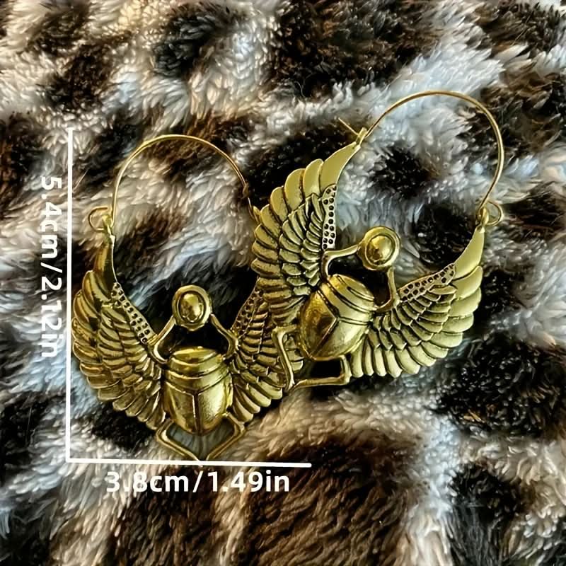 14K Gold Vintage Beetle Punk Earrings