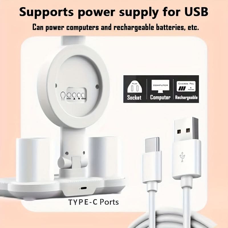 Dimmable LED Desk Lamp with Fan & Touch Control