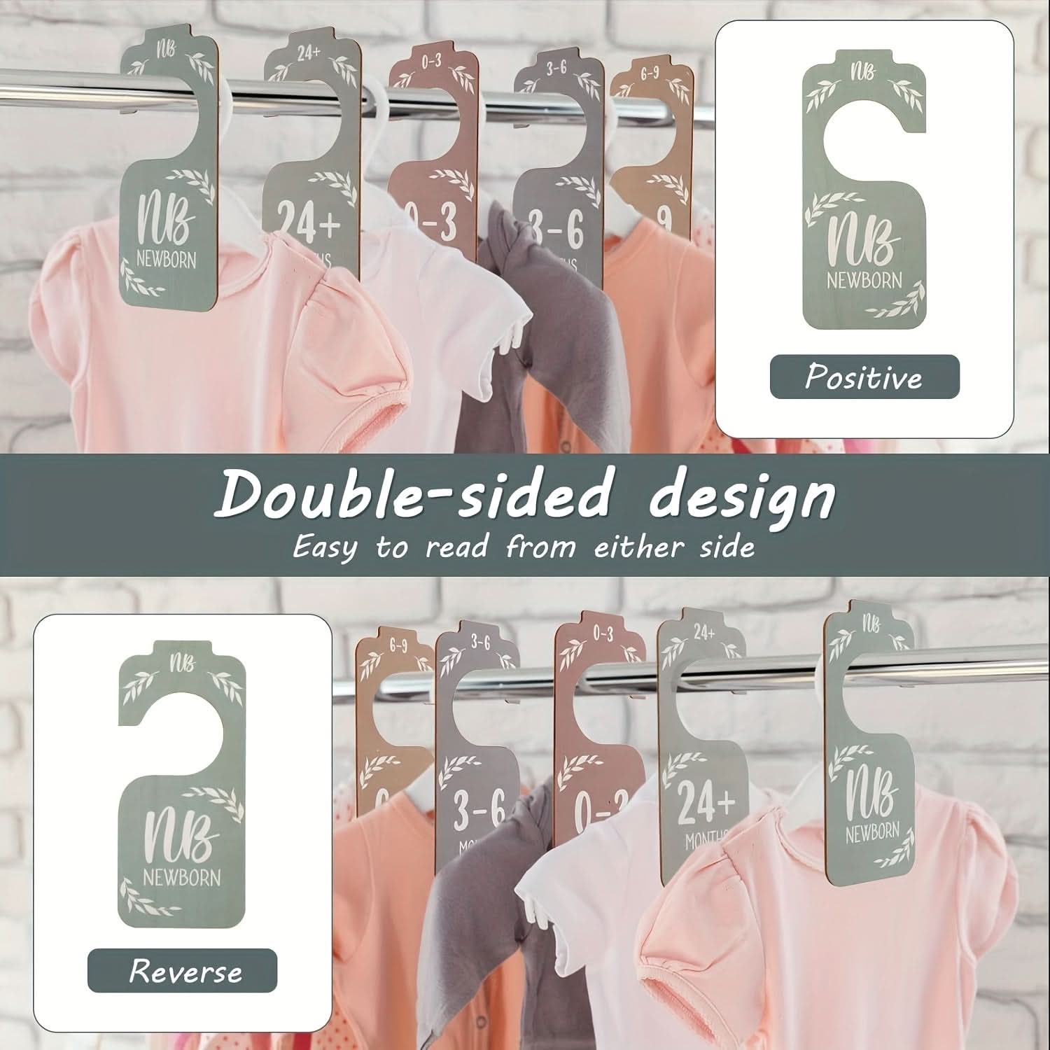 8pc Wooden Baby Closet Dividers, Nursery Organizer
