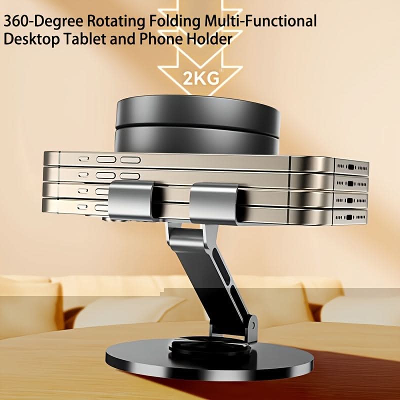 360-Degree Rotating Foldable Phone Stand – Adjustable Height