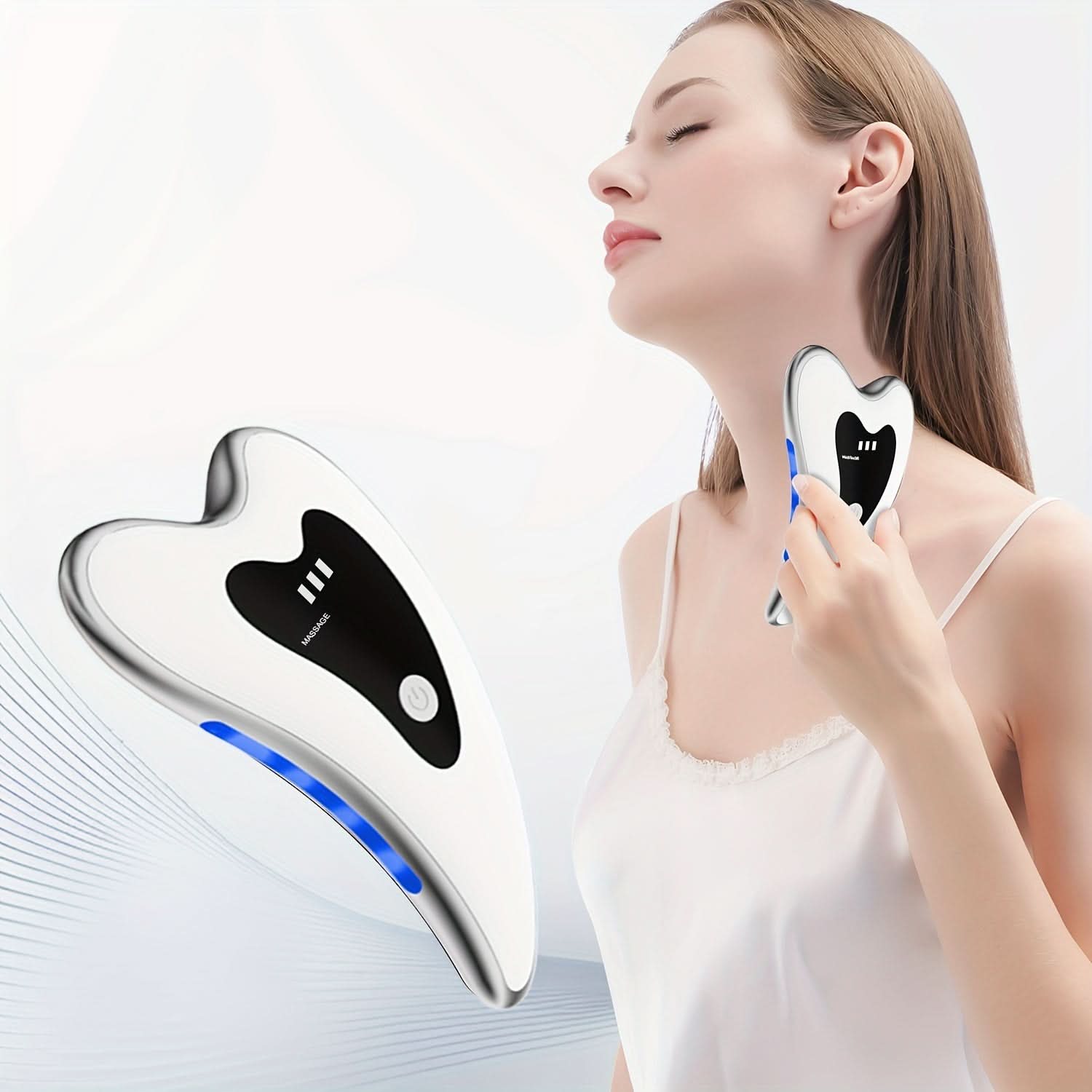 Rechargeable Facial & Neck Massager with LED