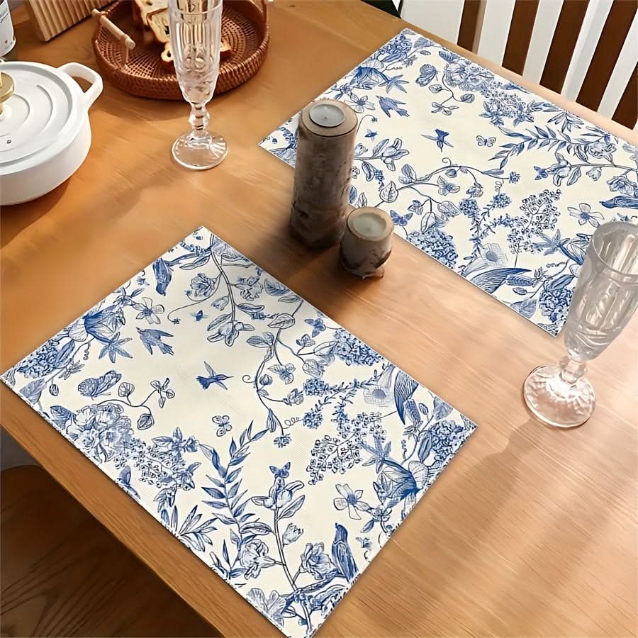 Vintage Hydrangea Placemats Set for Dining