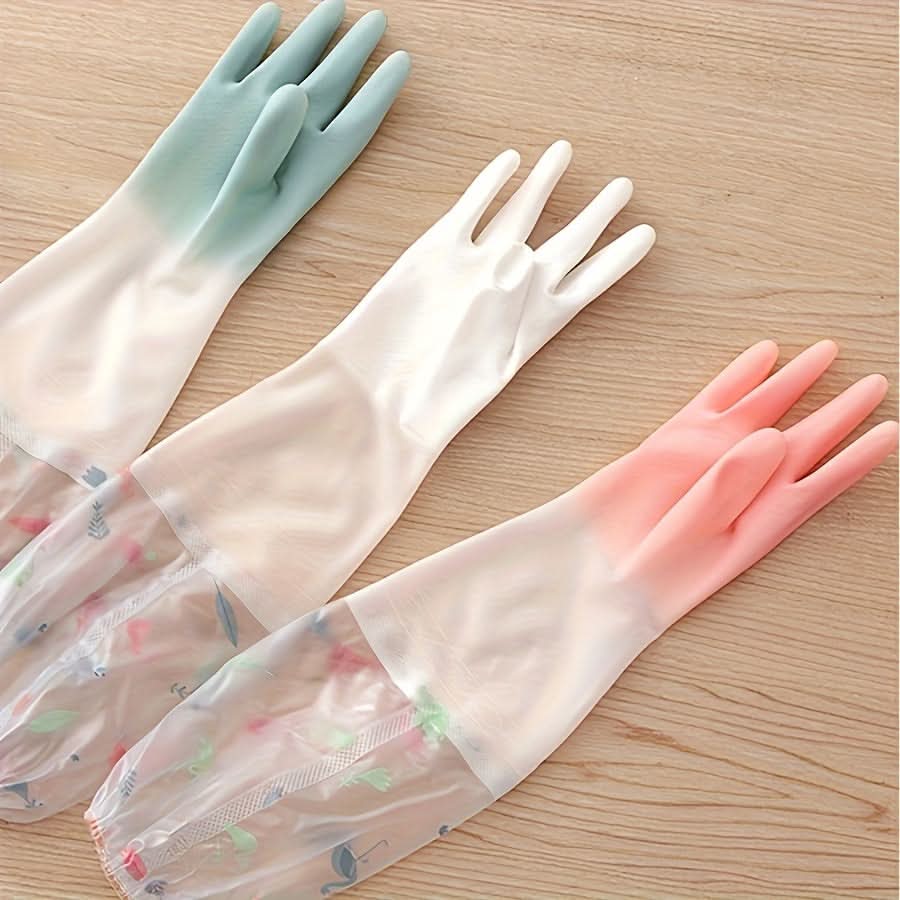 Reusable Long-Sleeve Waterproof Cleaning Gloves