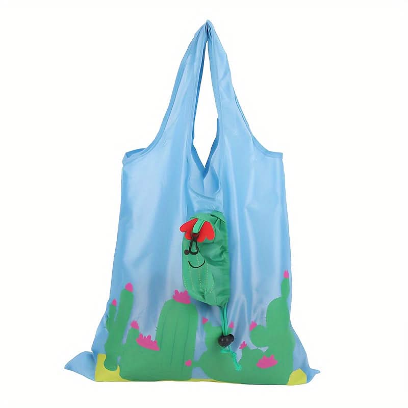 Cartoon Folding Shopping Bag – Portable Reusable Grocery Tote