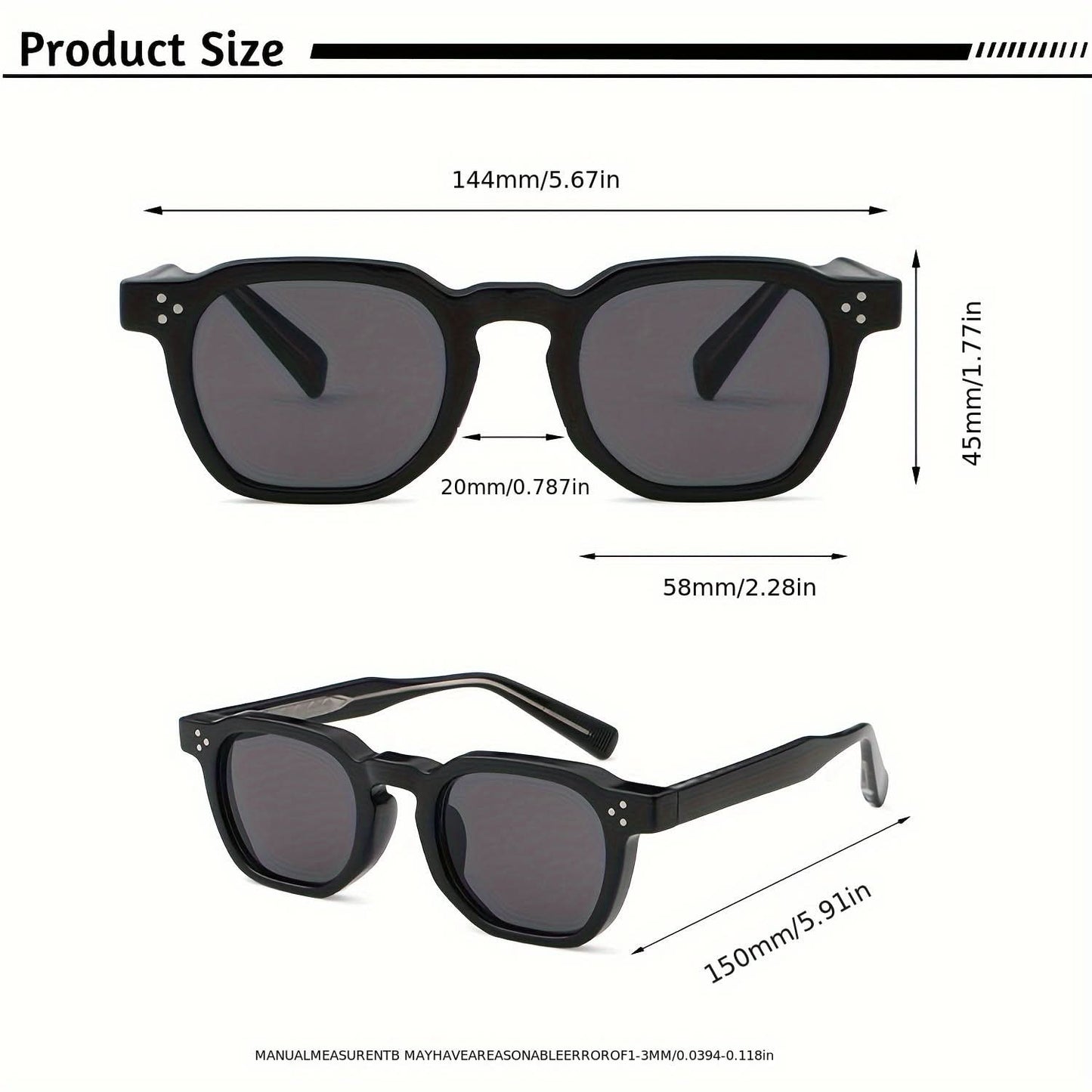 Caterside Fashion Glasses – Versatile Square Frames for All