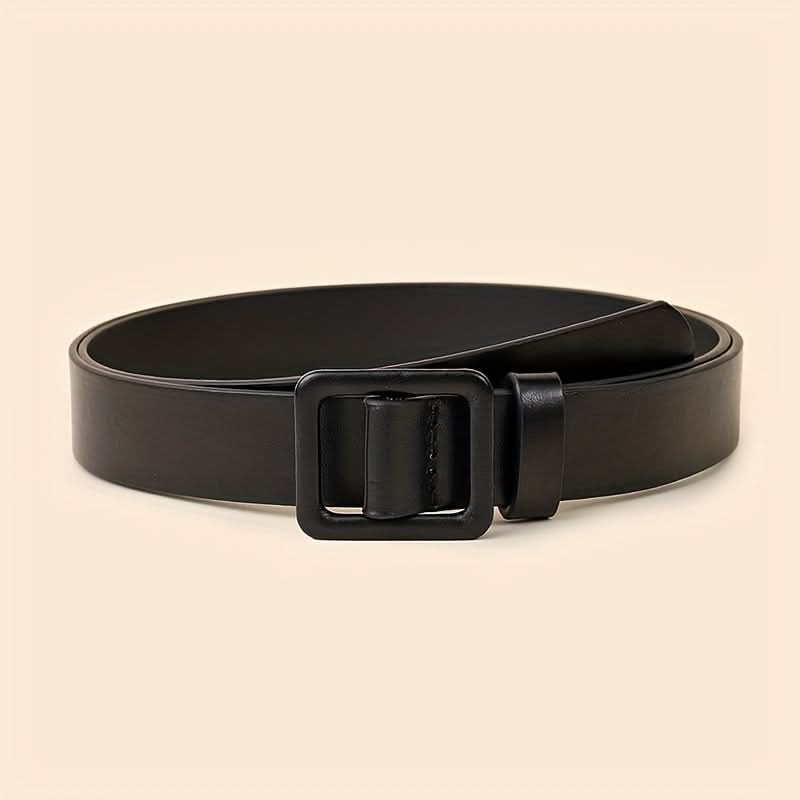Vintage PU Leather Belt - Square Buckle Design