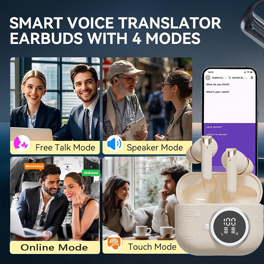 2025 Over-Ear Headphones with Real-Time Translation