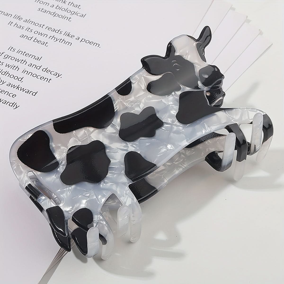 Cow Print Cartoon Hair Claw for Girls