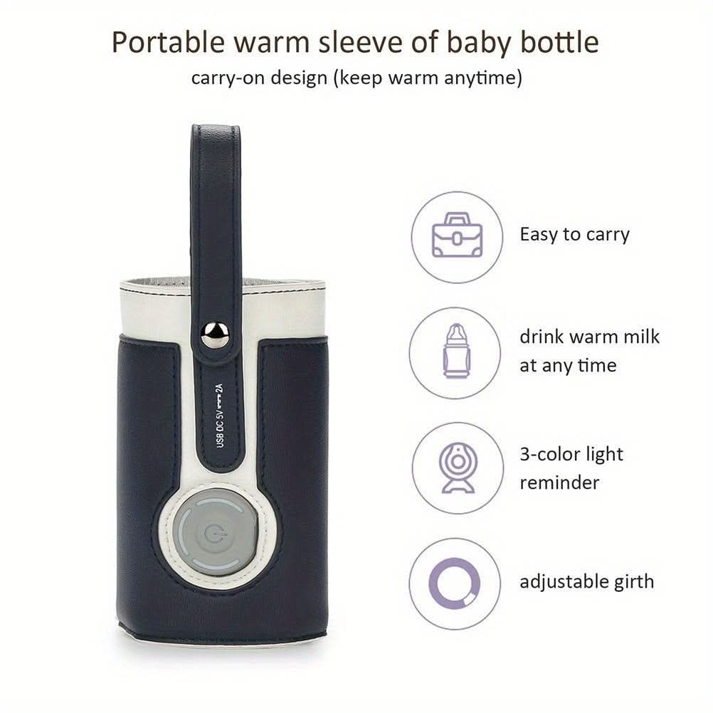 USB-Powered Portable Bottle Warmer, Compact Design for Home & Travel