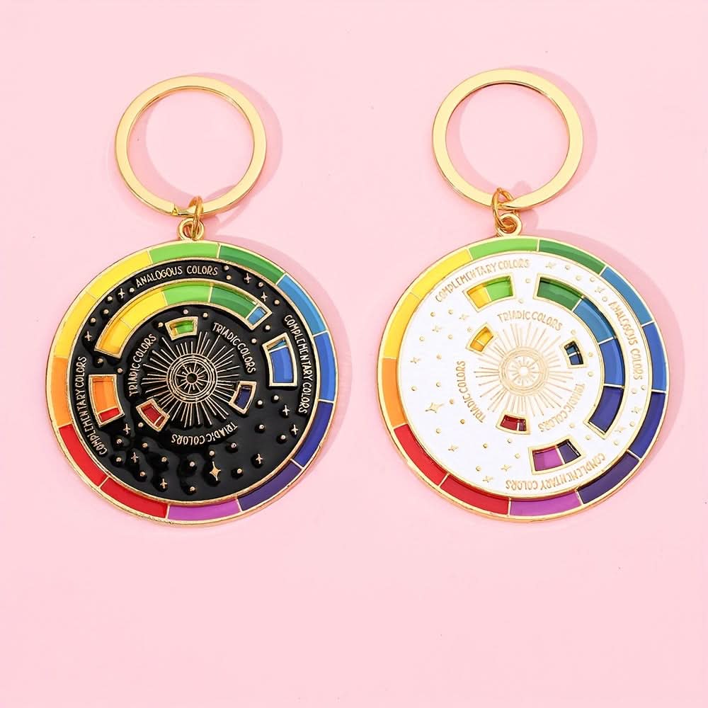 Triadic Color Wheel Alloy Keychain – Artist Gift