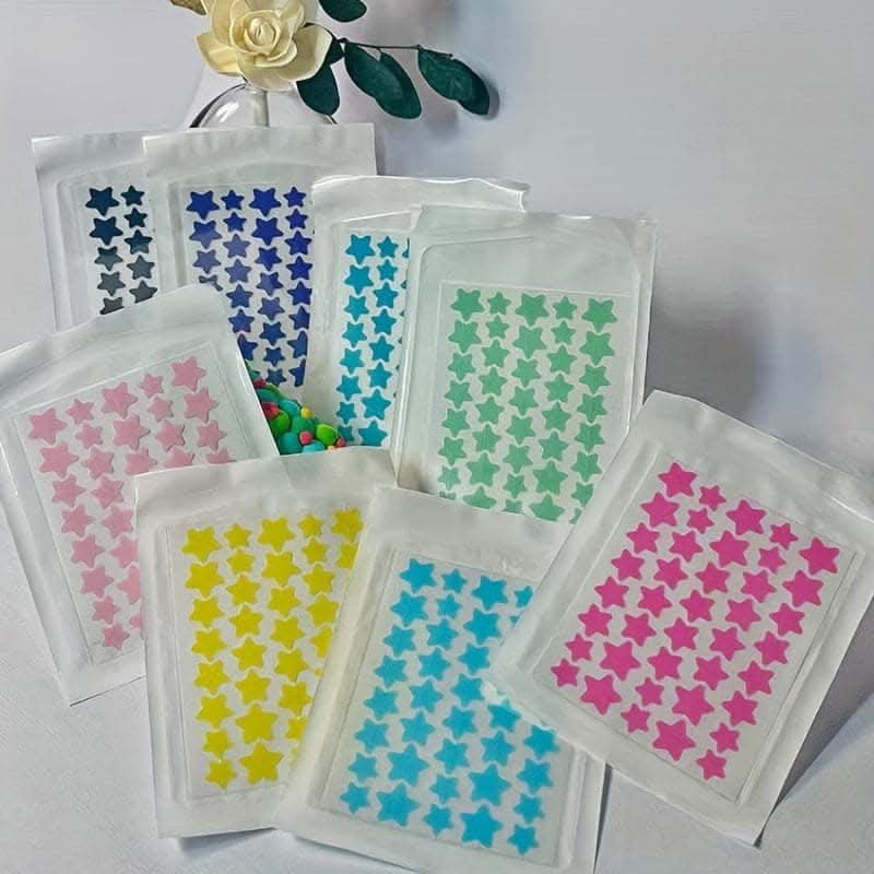 Single Pack of 40 Colorful Star & Heart Acne Patches - Skin-Safe Hydrocolloid Pimple Stickers