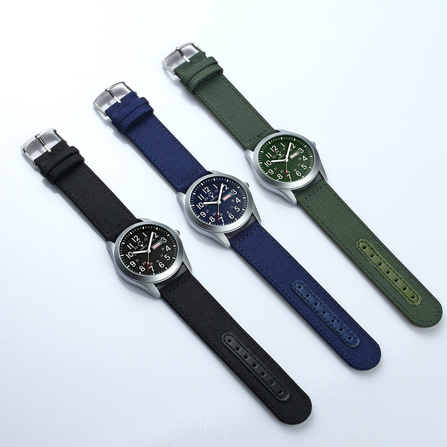 Deerfun LS2197 classic Nylon strap Canvas Waterproof Watch for men