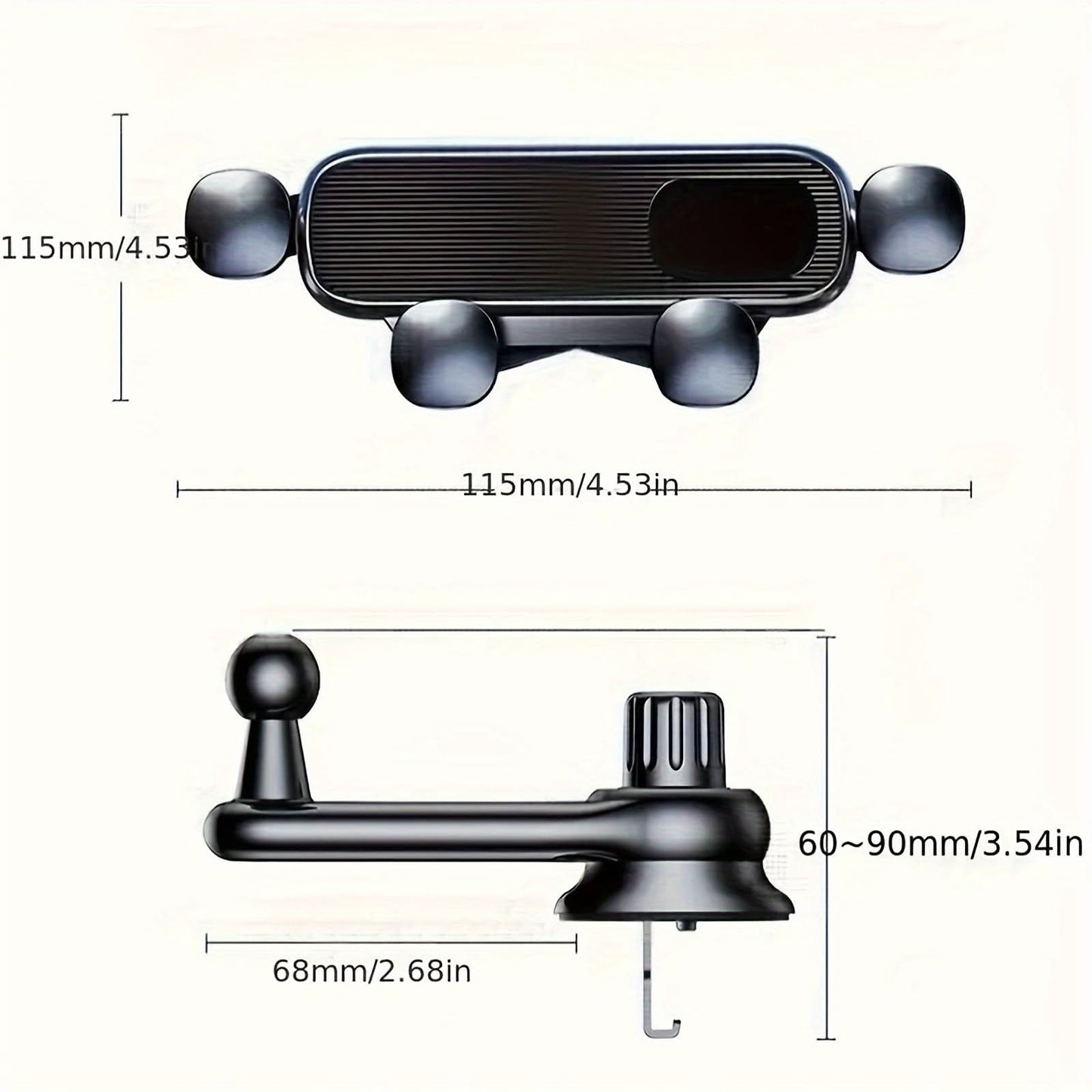 360° Rotatable Invisible Air Vent Mount Car Phone Holder- Retractable & Adjustable