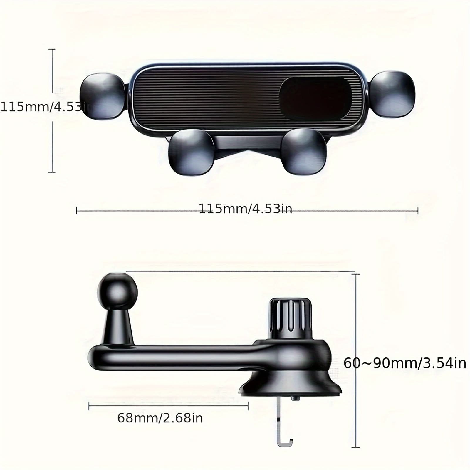 360° Rotatable Invisible Air Vent Mount Car Phone Holder- Retractable & Adjustable