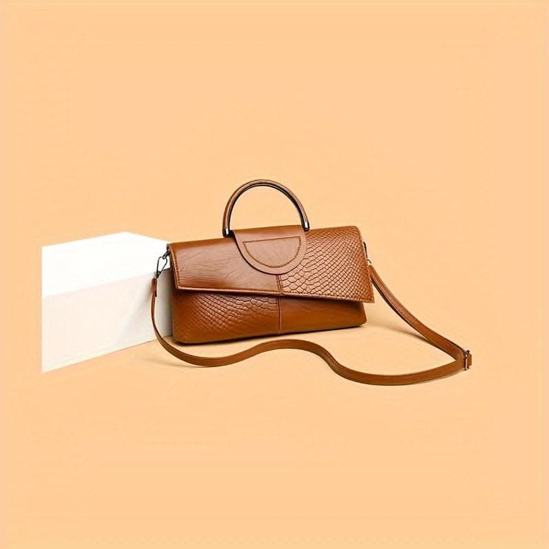 Retro Crocodile Pattern Handbag - Women's Elegant Clutch Purse